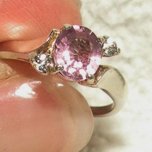 Pink Spinel with White Sapphire Accents