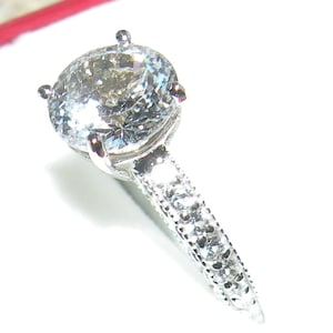 Ashley Engagement Ring 14kt w.g. White Sapphire | Etsy