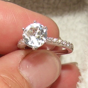 The Kate 14kt Engagement Ring White Sapphire with Diamond Accents image 1