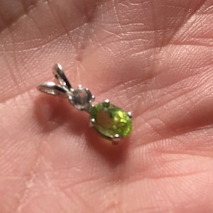 Peridot and White Sapphire Pendant