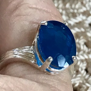 Apatite Corn Flower Blue Unheated  Ring
