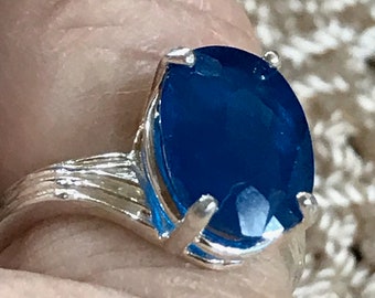 Apatite Corn Flower Blue Unheated  Ring
