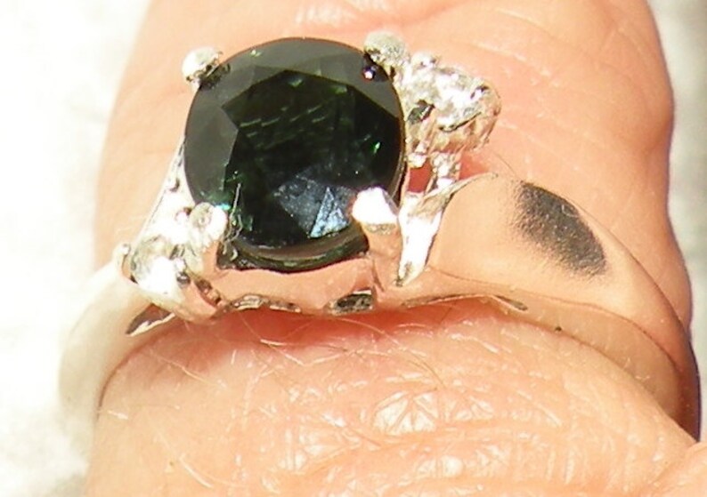 Tourmaline Ring with White Sapphire Accents image 1