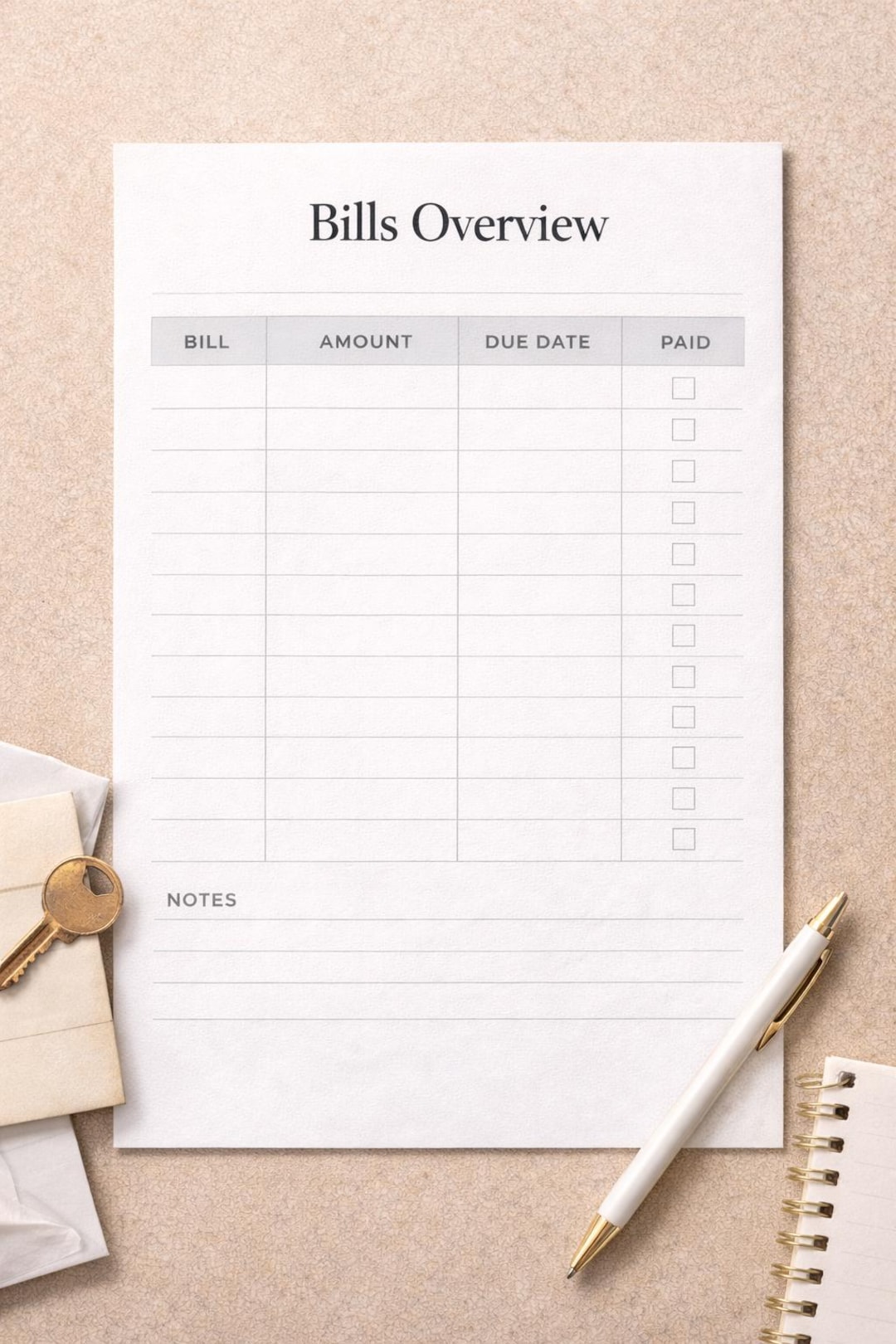 Bills Tracker Printable | Monthly Bills Overview | Minimum Finance ...