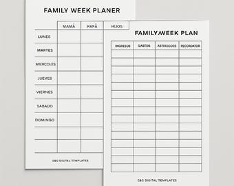 Familienwochenplaner auf Spanisch – Familienwochenplaner