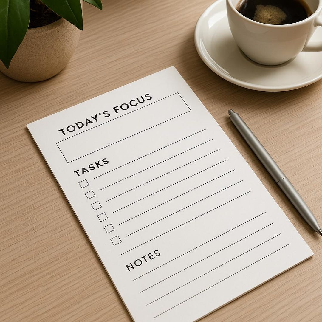 Focus & Productivity Sheet – Minimal Digital Planner • One-page Daily ...