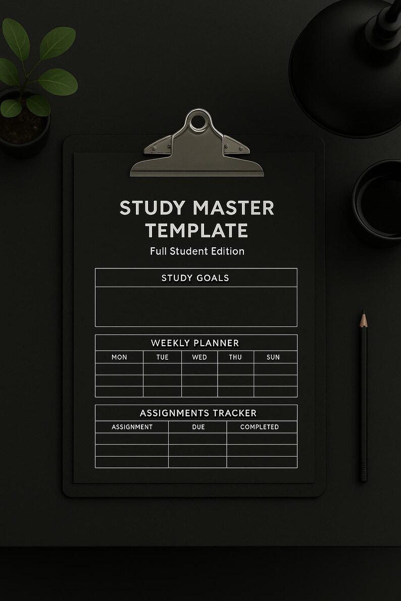 Study Master Files Study Master Template - Black Edition - Etsy