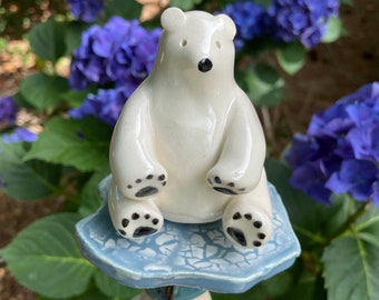 Polar Bear Garden Totem, Gift for Mom, Gift for Dad, Gift for Gardener