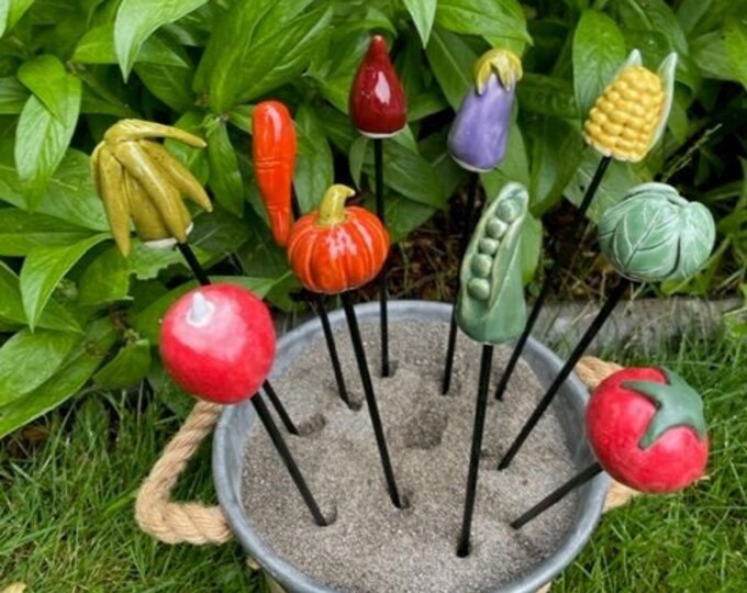 Set of 10 Vegetable Garden Stakes Etsy