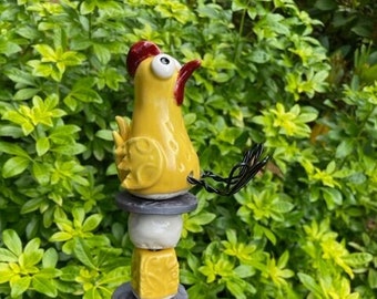 Yellow Chicken Garden Totem