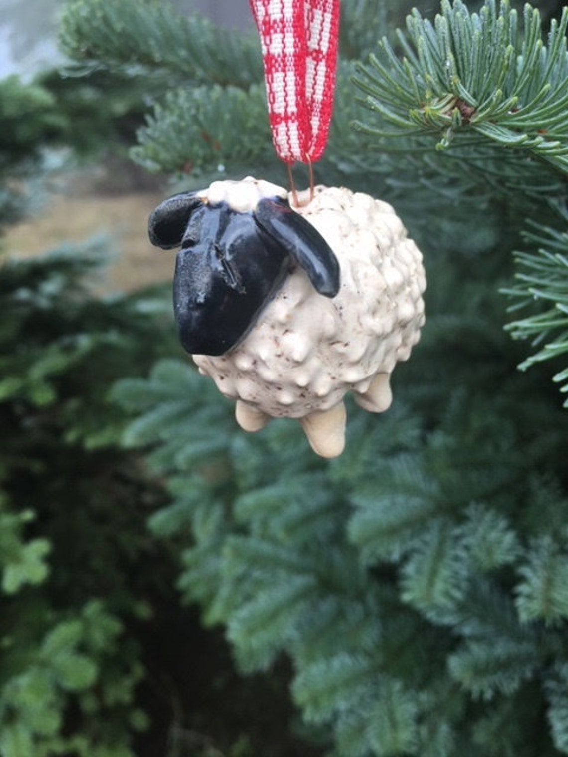 Sheep Ornament Christmas Ornament Ceramic Sheep Ornaments Etsy