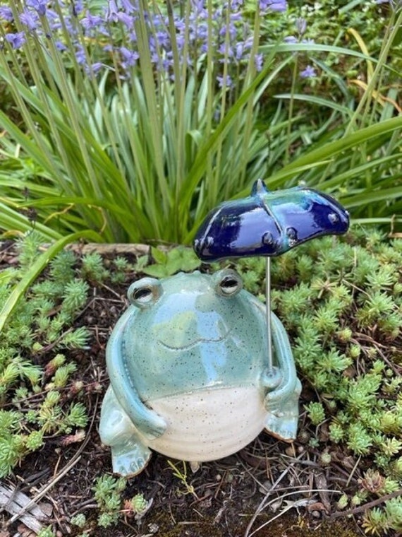 Fatty Frog on a Rainy Day, Frog Garden Sculpture - Etsy