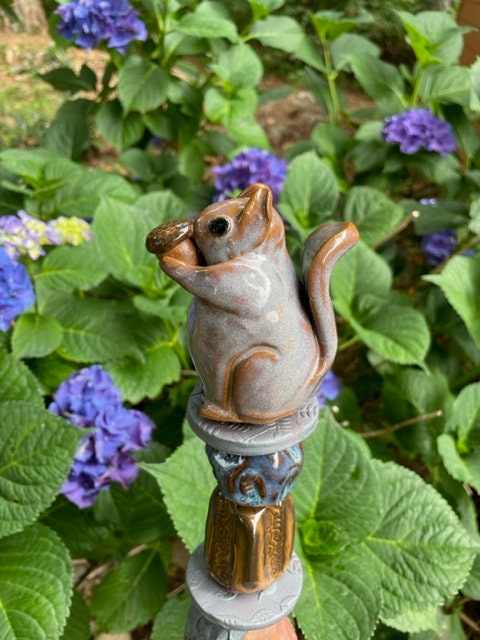 Squirrel and Acorn Garden Totem - Etsy