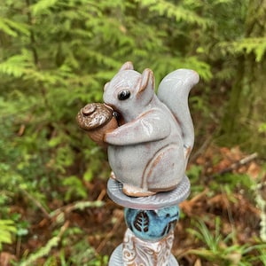 Squirrel and Acorn Garden Totem
