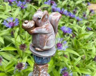 Squirrel and Acorn Garden Totem