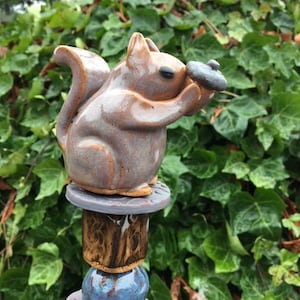 Squirrel and Acorn Garden Totem