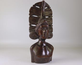 ヨルバ彫刻木製コンテナ：アフリカの部族芸術、ロバの彫刻-G5637