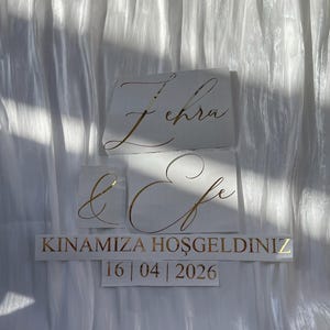 Personalized stickers | for mirrors, welcome boards, foil, Kiz Evine Hosgeldiniz stickers | Engagement tray stickers image 6