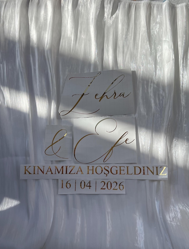 Personalized stickers | for mirrors, welcome boards, foil, Kiz Evine Hosgeldiniz stickers | Engagement tray stickers image 6