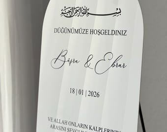 Personalized Welcome Sign with Names & Date | Wedding Decoration | Custom Acrylic Sign | Modern Wedding Sign