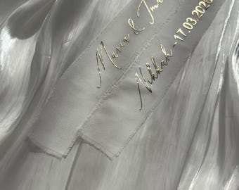 Personalized bouquet ribbon | Bouquet | Bridal bouquet | Bouquet ribbon for bridal bouquet, wedding and ceremony | Wedding ribbon | Names and date