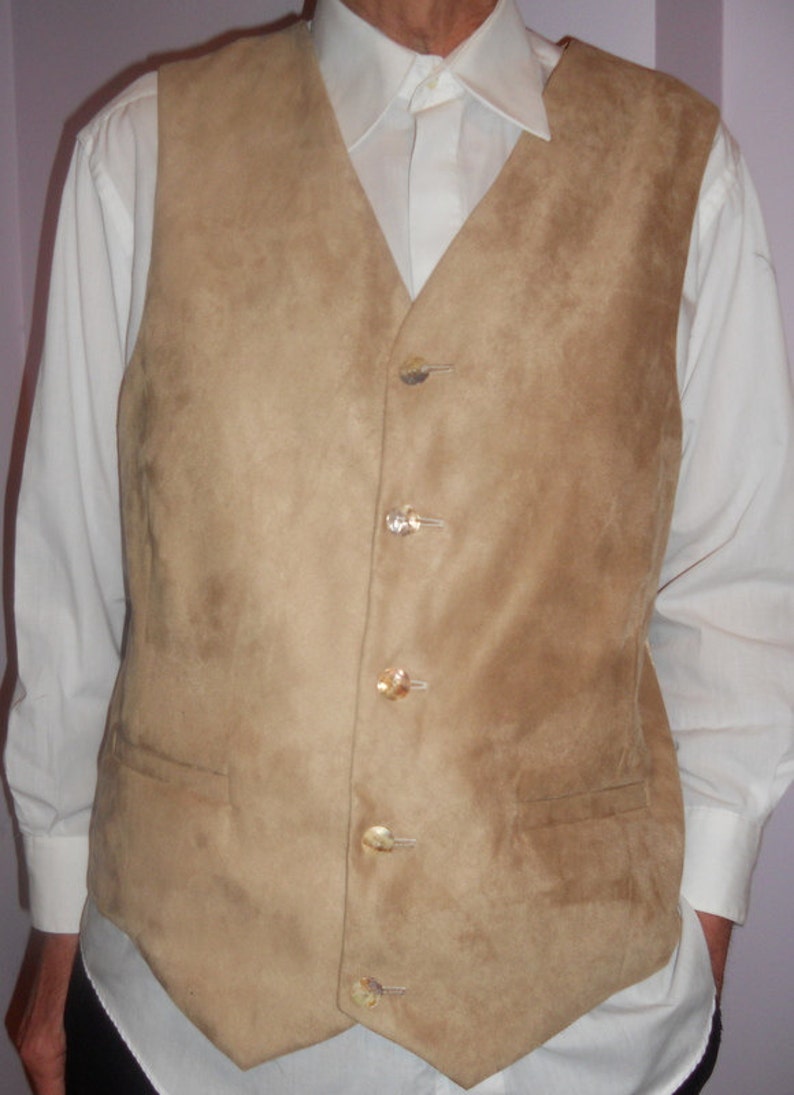 Beige Men's Vest Ligth Beige Suede Fabric Mens Vest Size Etsy