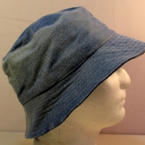 Blue jeans bucket hat, linned with blue cotton lining, size L-XL, ready to ship