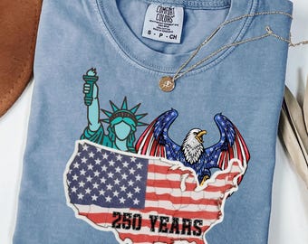 Comfort Color@ America 250 Shirt, USA Semiquincentennial T Shirt, Patriotic Eagle Flag Tee, 1776–2026 Anniversary Shirt, Unisex USA Shirt