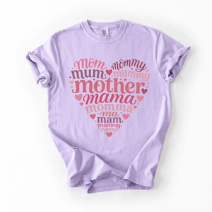 Heart Mother T-Shirt - Mom Mommy Mama Mum Mummy Shirt - Mother’s Day Gift - Vintage Wash Comfort Colors Tee - Minimalist Mom Heart Graphic