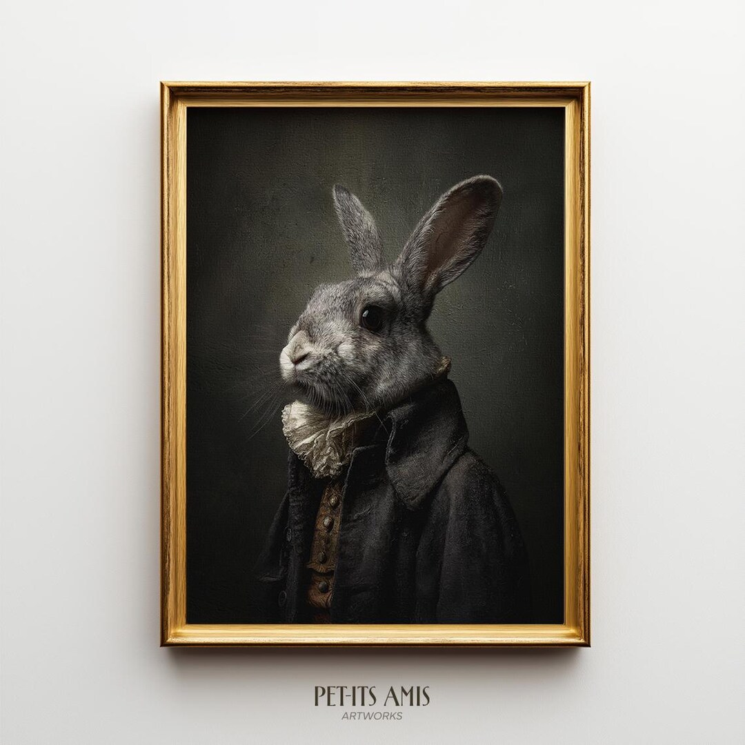 Baroque Rabbit Portrait Print: Vintage Renaissance Animal Art (digital ...