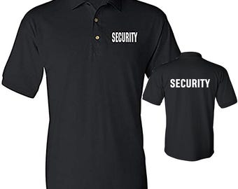 Security Polo Button Up Collar Shirts Unisex Size For Men and Women Black