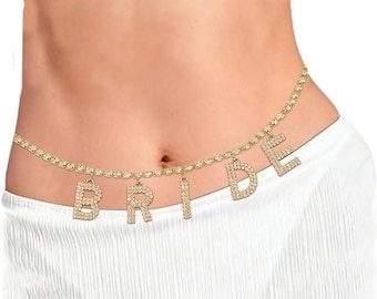 花嫁用ベリーチェーン（文字チャーム付き）、ブライダルシャワー・独身パーティーアクセサリー