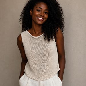 Beginner Tank Top summer Knitting Pattern | Seamless Top-Down Summer Knit (PDF Download).