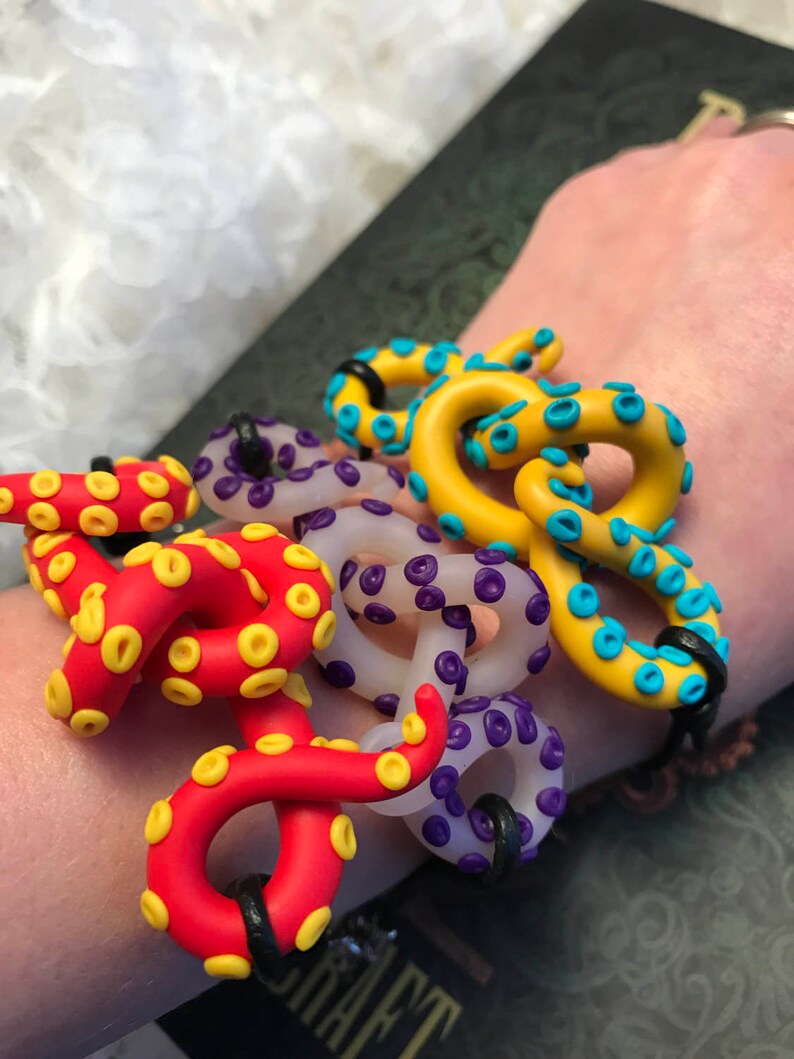 Pulsera del tentáculo del pulpo colores personalizados pulsera Etsy
