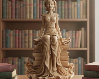 Elegant Female Figurine 3D Model – Highly Detailed Printable Sculpture for Bookshelf & Home Decor