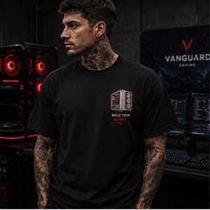 gaming pc shirt, pc builder shirt, embroidered tee, custom pc, pc case shirt, gaming hardware, gamer gift, computer build, gaming apparel,