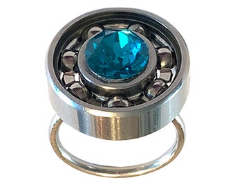 Mini Roller Derby Skate Bearing Ring with YOUR CHOICE of Crystal!