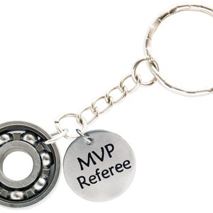 Roller Derby Skate Bearing Keychain w/ Stainless Charm image 1