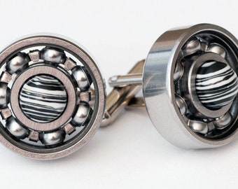 Team Zebra Roller Derby Skate Bearing Cuff Links