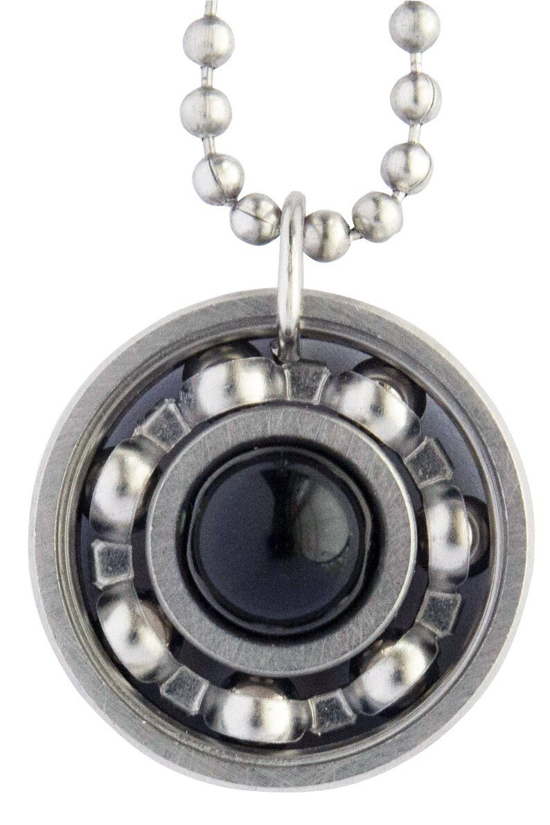 Obsidian Roller Derby Skate Bearing Pendant Necklace Etsy