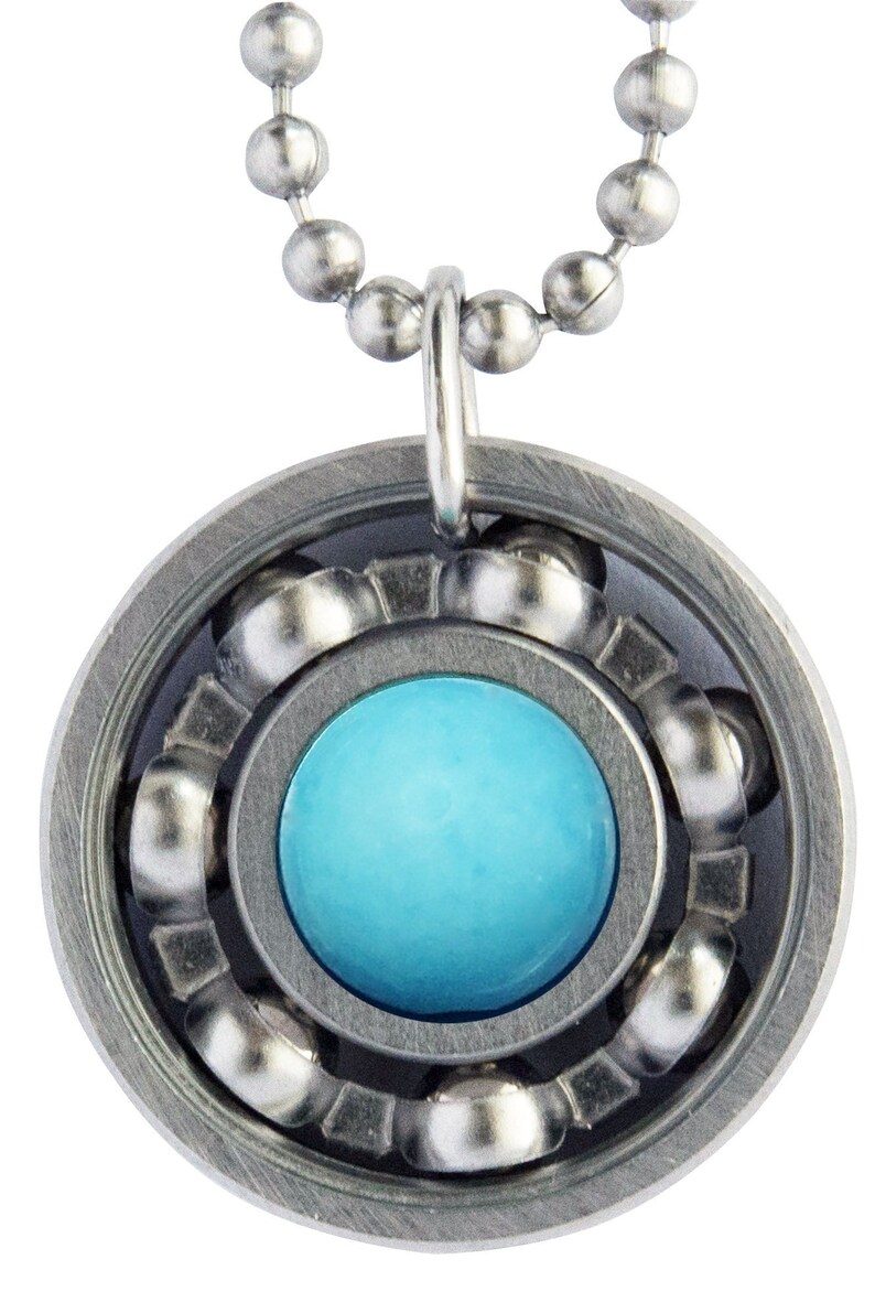Light Blue Jade Roller Derby Skate Bearing Pendant Necklace Etsy