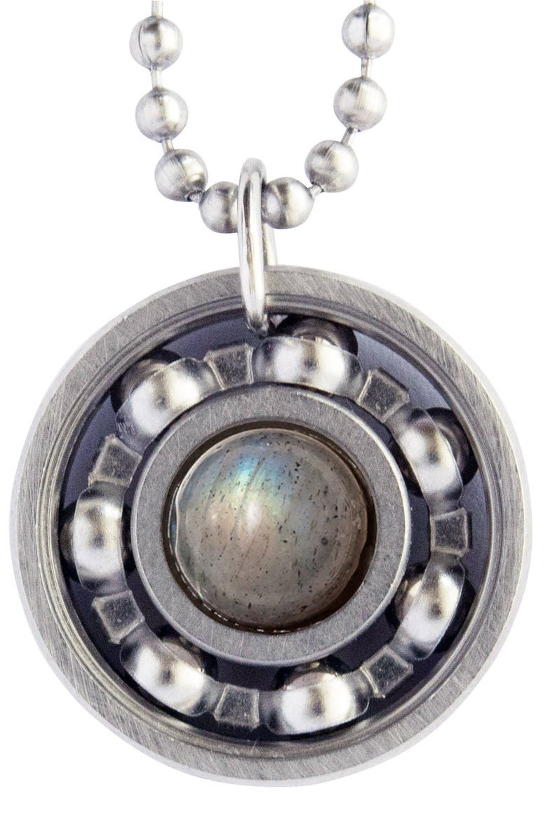 Labradorite Roller Derby Skate Bearing Pendant Necklace Etsy
