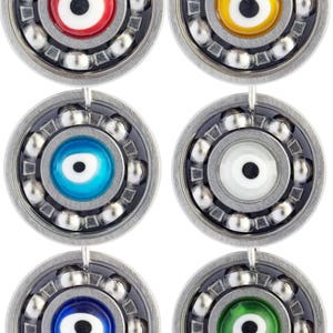 Evil Eye Roller Derby Skate Bearing Pendant Necklace image 2