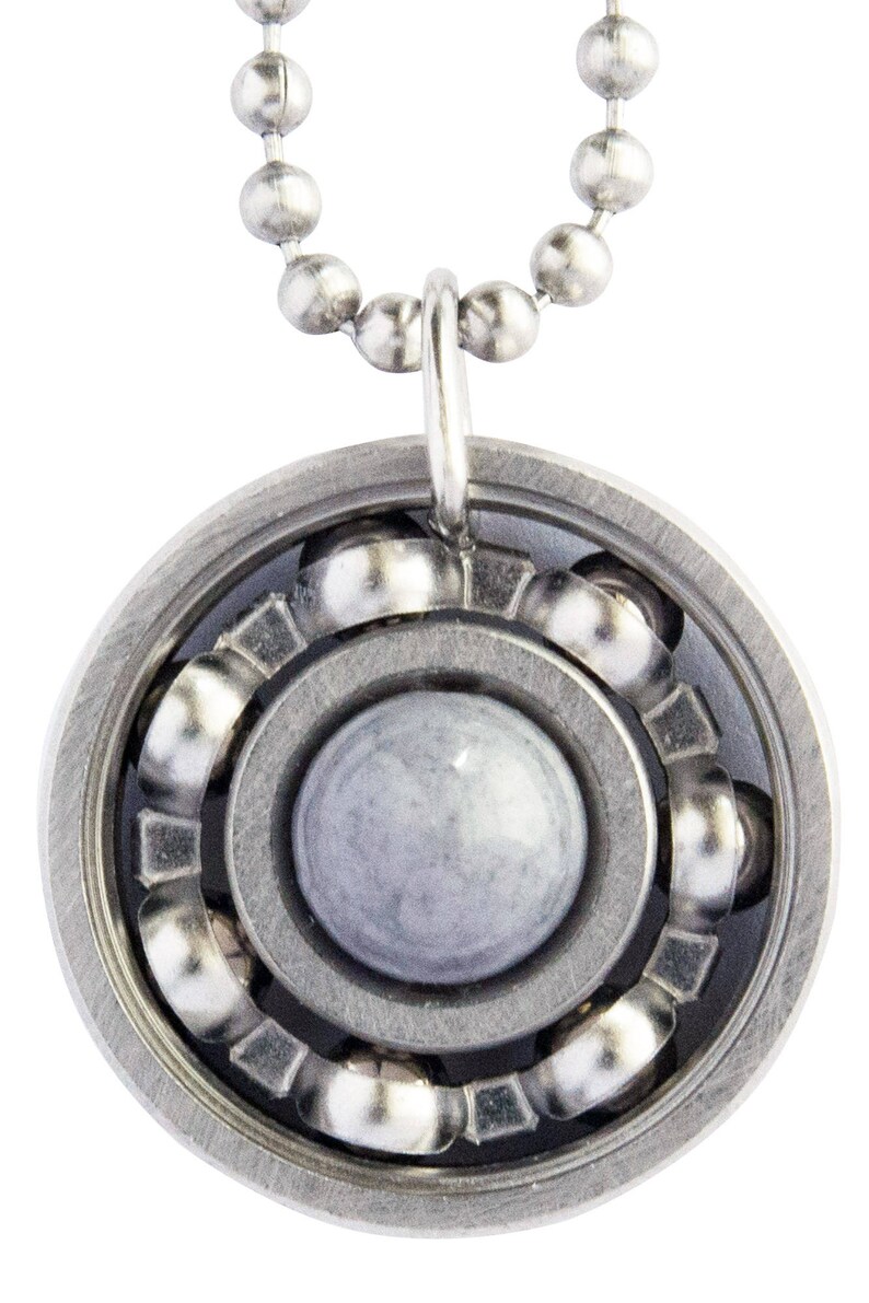 Ash Gray Jade Roller Derby Skate Bearing Pendant Necklace Etsy