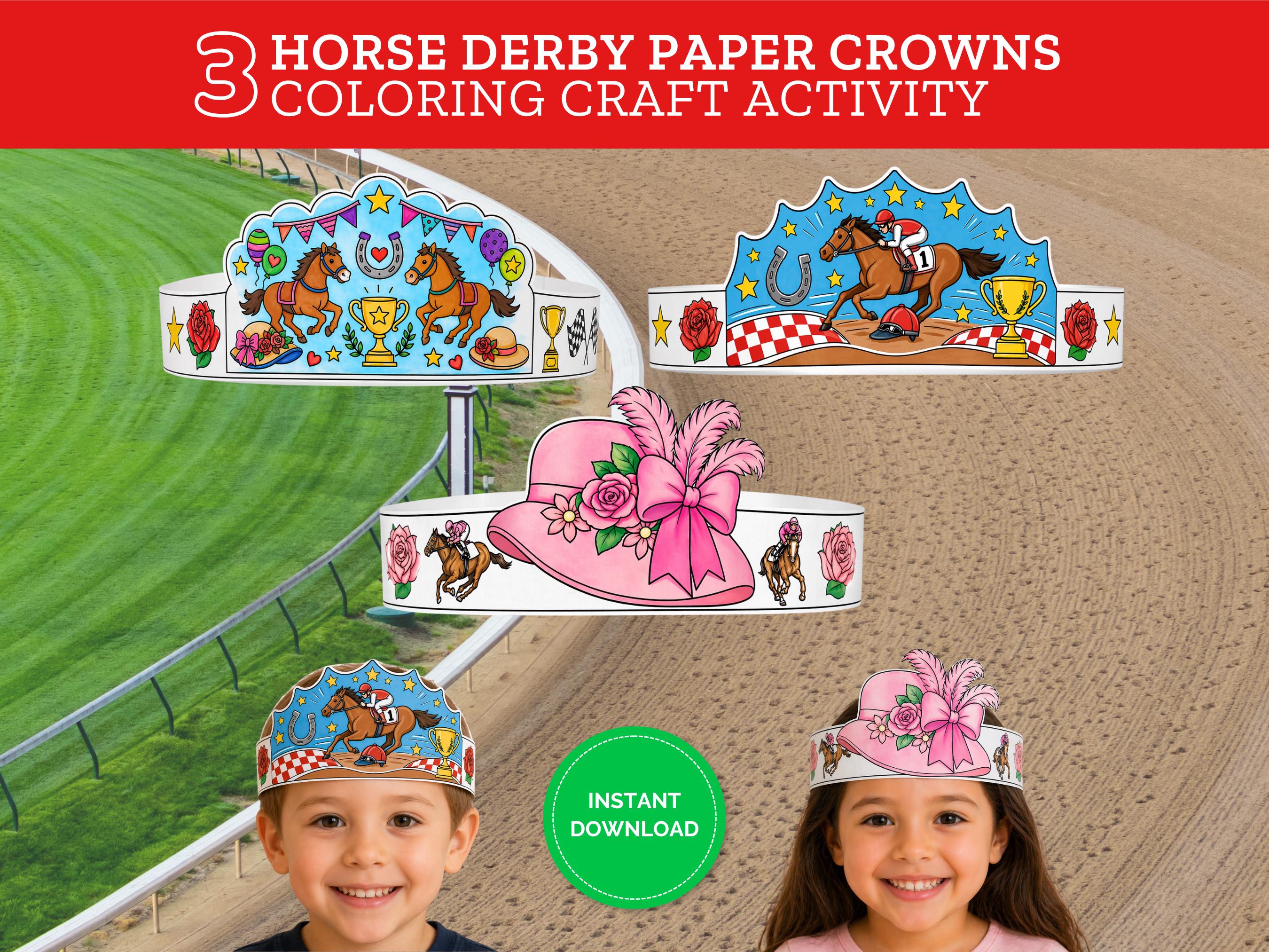 40 Fun Horse Crafts For Kids That Are Easy to Make 36 Kids Printable Derby Hat, Cut and Paste Coloring Headband, Horse…