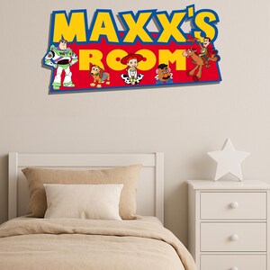 Toy Story Custom Name Game Room Wooden Wall Decor, Personalized Kids Room Door Wood Wall Sign, Toy Story Characters Nursery Wall Art Sign Bild 4