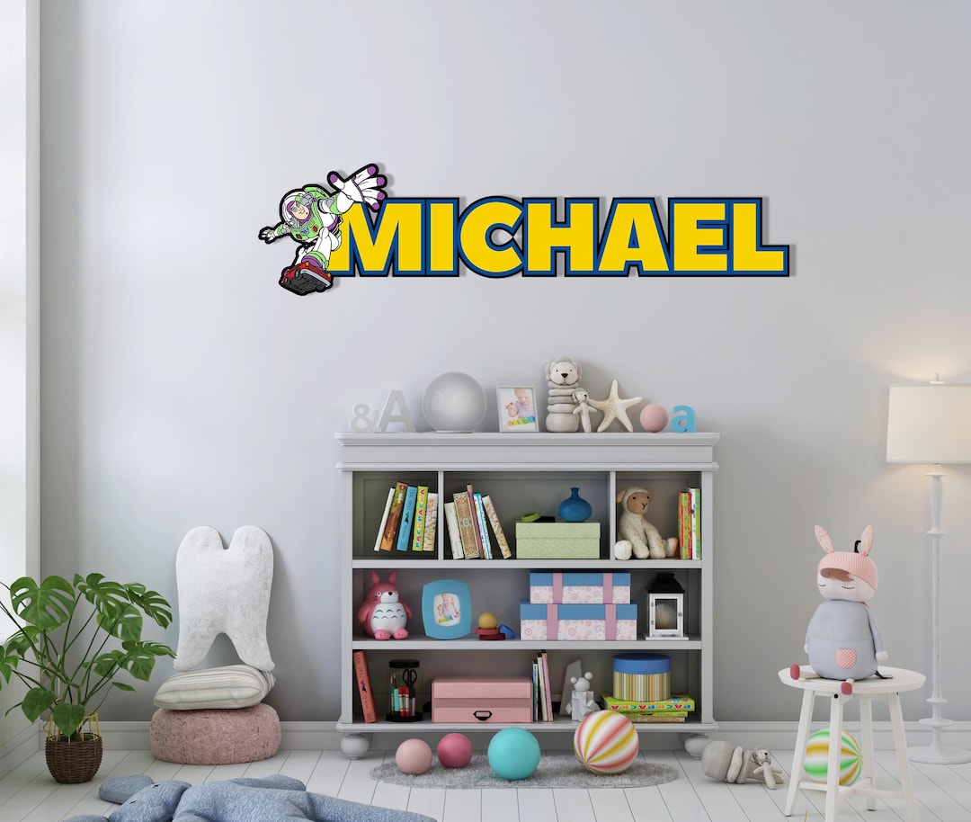 Toy Story Buzz Lightyear Custom Name Game Room Wooden Wall Decor ...