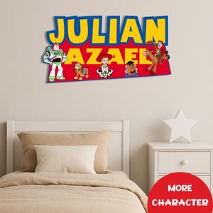 Toy Story Custom Name Game Room Wooden Wall Decor, Personalized Kids Room Door Wood Wall Sign, Toy Story Characters Nursery Wall Art Sign Bild 6