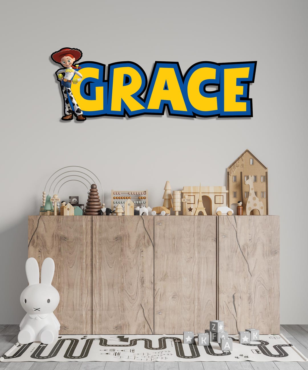 Toy Story Girls Custom Name Personalized Kids Nursery Room Door Wooden ...