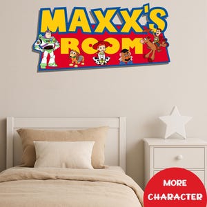 Toy Story Custom Name Game Room Wooden Wall Decor, Personalized Kids Room Door Wood Wall Sign, Toy Story Characters Nursery Wall Art Sign Bild 3